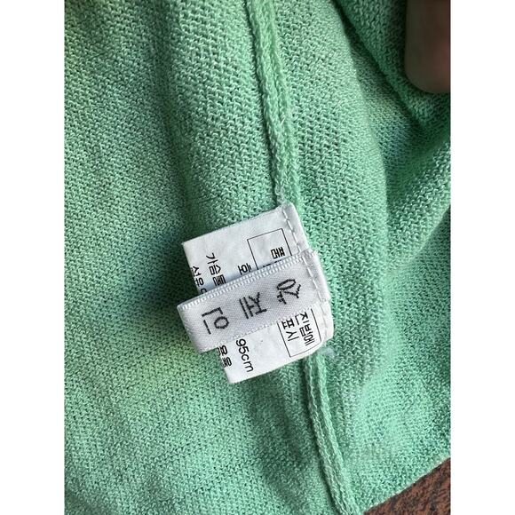 Sans Gene Beaded Knitted lightweight Mint Green Cardigan Sweater size SMALL - Picture 4 of 8